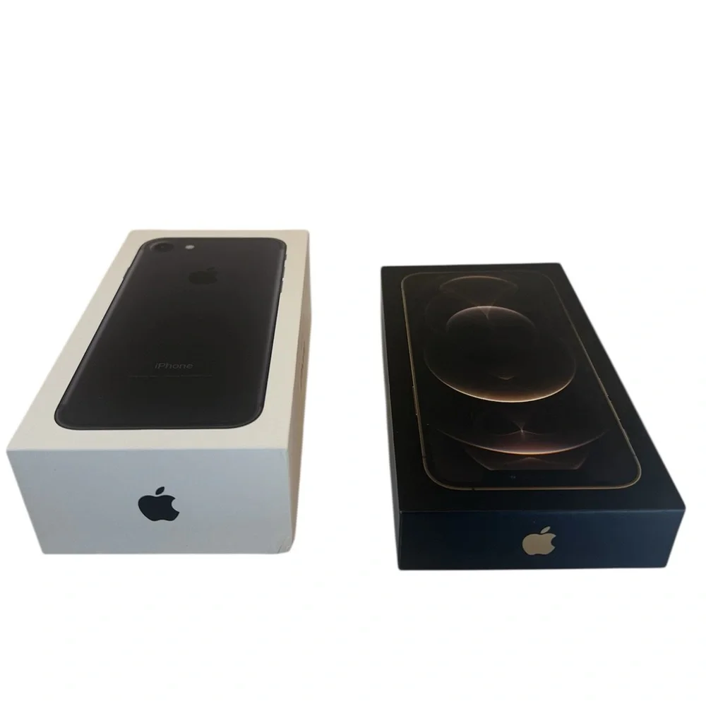 EMPTY BOXES ONLY—Black Apple iPhone 7 & Gold Apple iPhone 12 Pro Empty Boxes.
